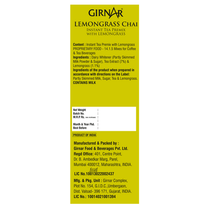 Girnar Instant Tea Premix With Lemongrass (1kg Vending Pack)