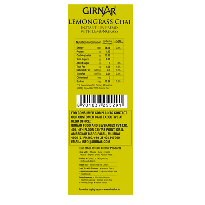 Girnar Instant Tea Premix With Lemongrass (1kg Vending Pack)