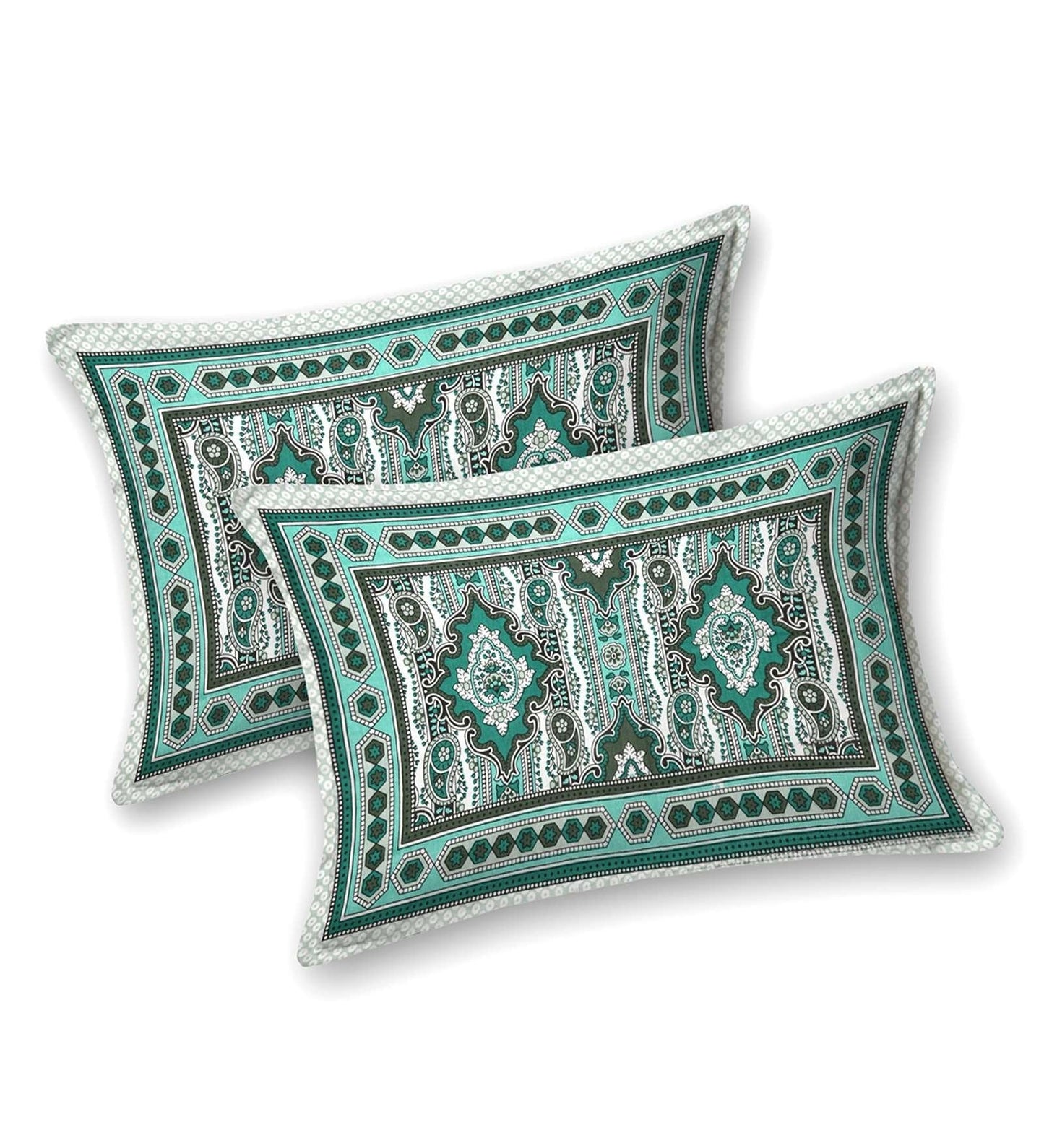 100% Pure Cotton Traditional Printed Bedsheet for Double Bed King Size Bedsheet with 2 Pillow Covers