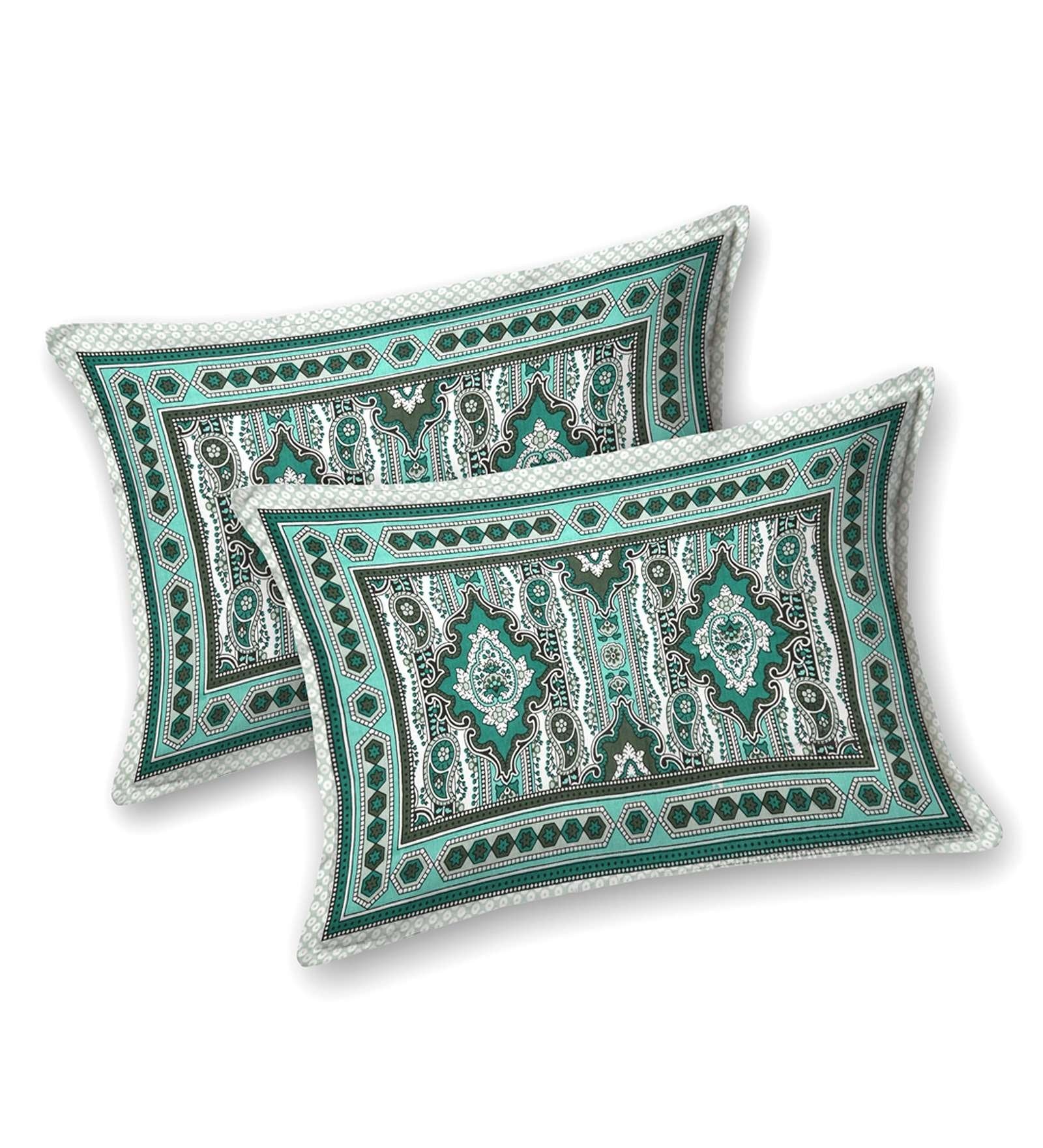 100% Pure Cotton Traditional Printed Bedsheet for Double Bed King Size Bedsheet with 2 Pillow Covers