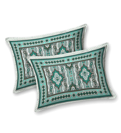 100% Pure Cotton Traditional Printed Bedsheet for Double Bed King Size Bedsheet with 2 Pillow Covers