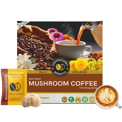 Mushroom Coffee Premix - Organic Blend for Gut Health, Immunity, and Mental Clarity - Coffeecurry