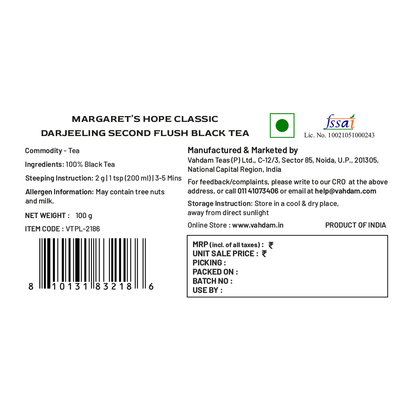 2024 Margaret's Hope Classic Darjeeling Second Flush Black Tea DJ 351