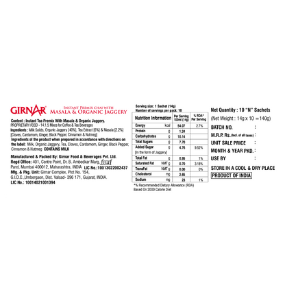 Girnar Instant Masala Chai Premix With Organic Jaggery