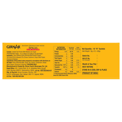Girnar Instant Tea Premix With Masala (Low Sugar)
