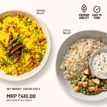 100% Whole Grains (Rice Substitute) Combo - Little Millet & Foxtail Millet