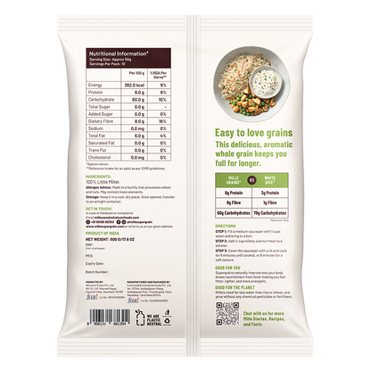 Little/ Kutki Millet (Everyday Rice Substitute) | No Soaking Required