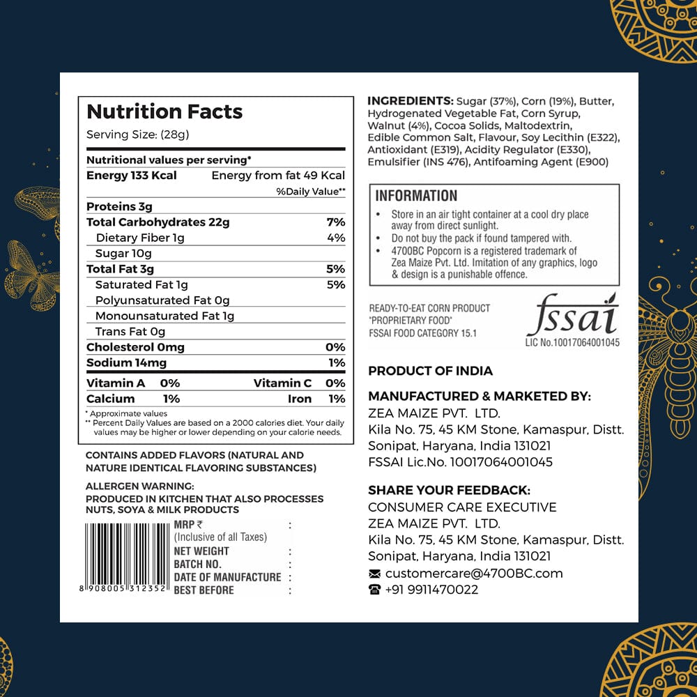 Mocha Walnut Chocolate Popcorn, Tin, 125g