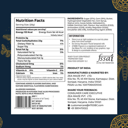 Mocha Walnut Chocolate Popcorn, Tin, 125g