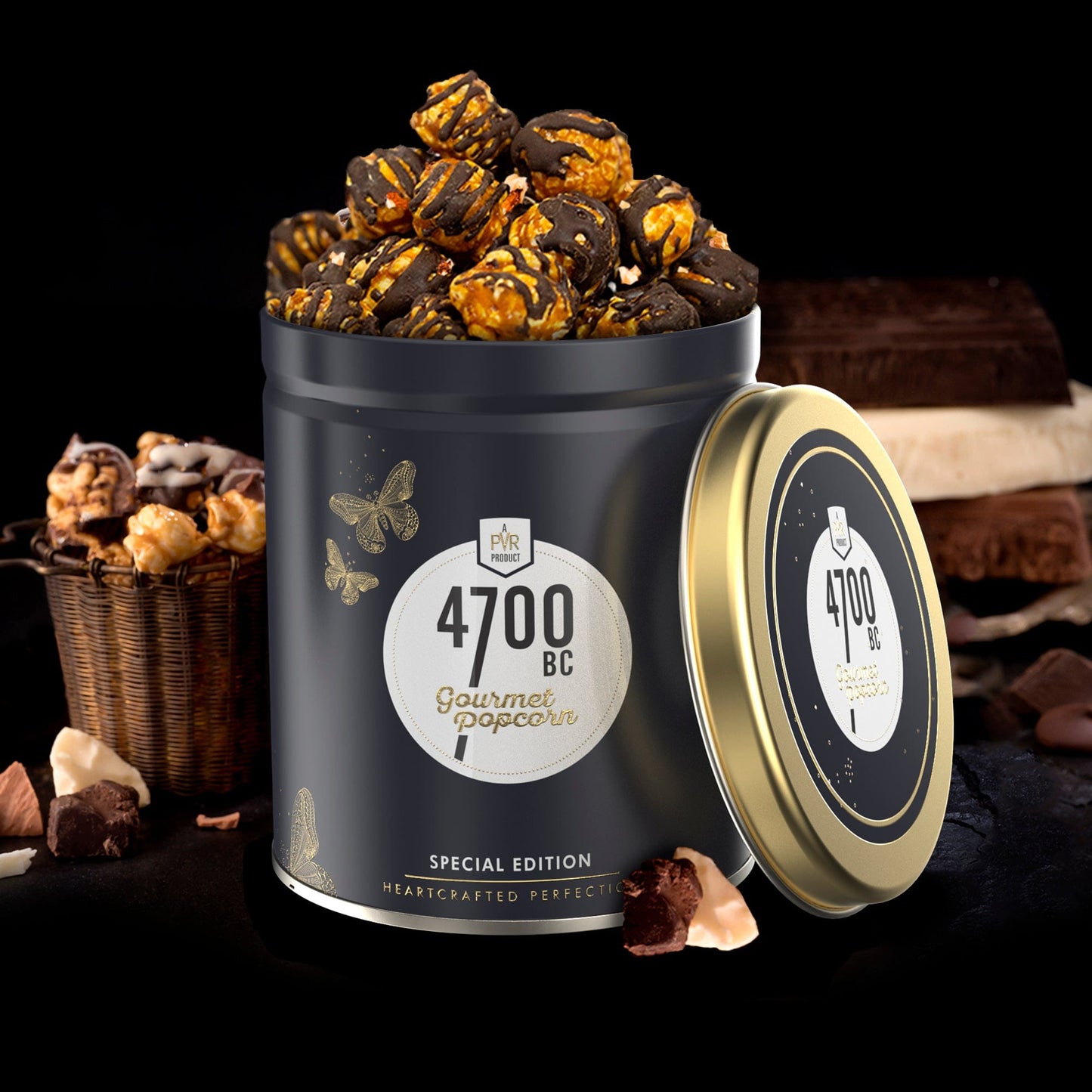 Mocha Walnut Chocolate Popcorn, Tin, 125g