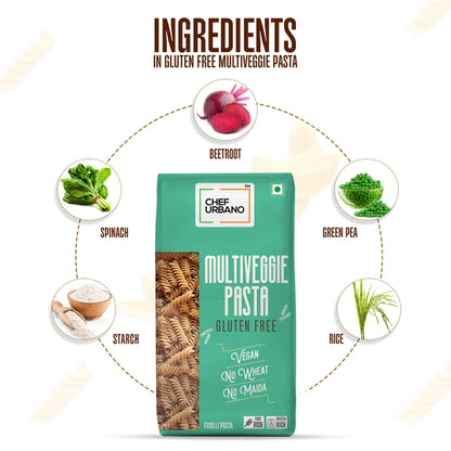 Chef Urbano Multi Veggie Fusilli Pasta 250 Gms