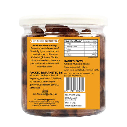 Nutty Yogi Munakka Raisins 300g | Afghani | Abjos| King Size | Healthy Dry Fruits | 300gm (Pack of 1)