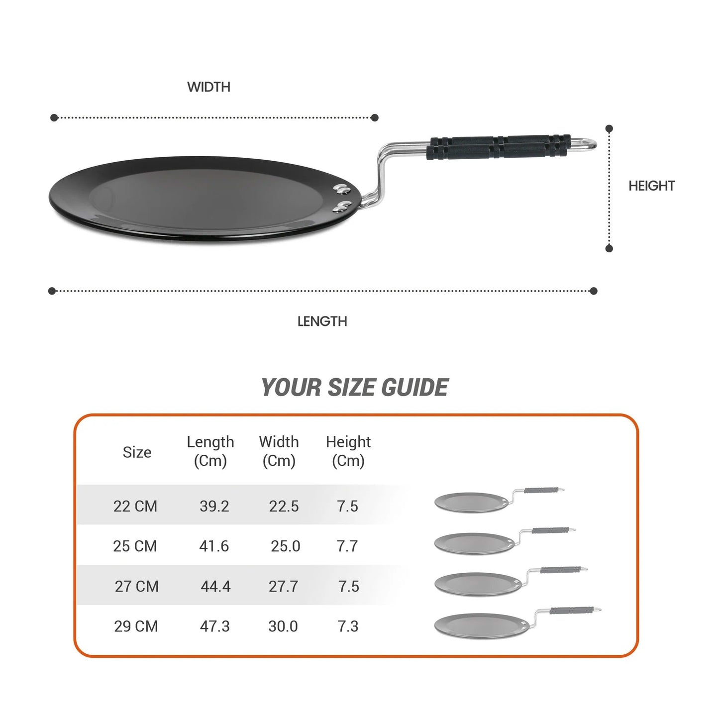 Milton ProCook Hard Anodised Induction Tawa - 25cm