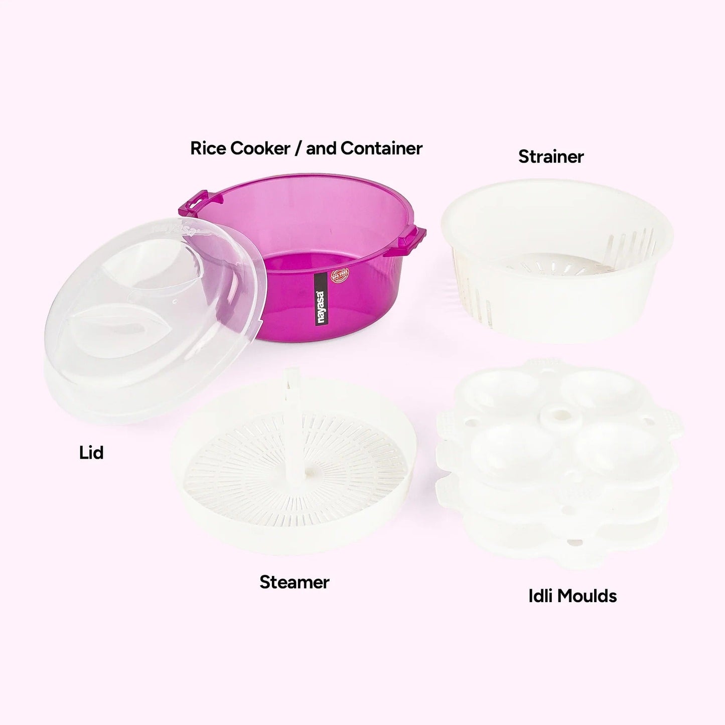 Nayasa 4-in-1 Idli Maker Microwave Safe BPA-Free