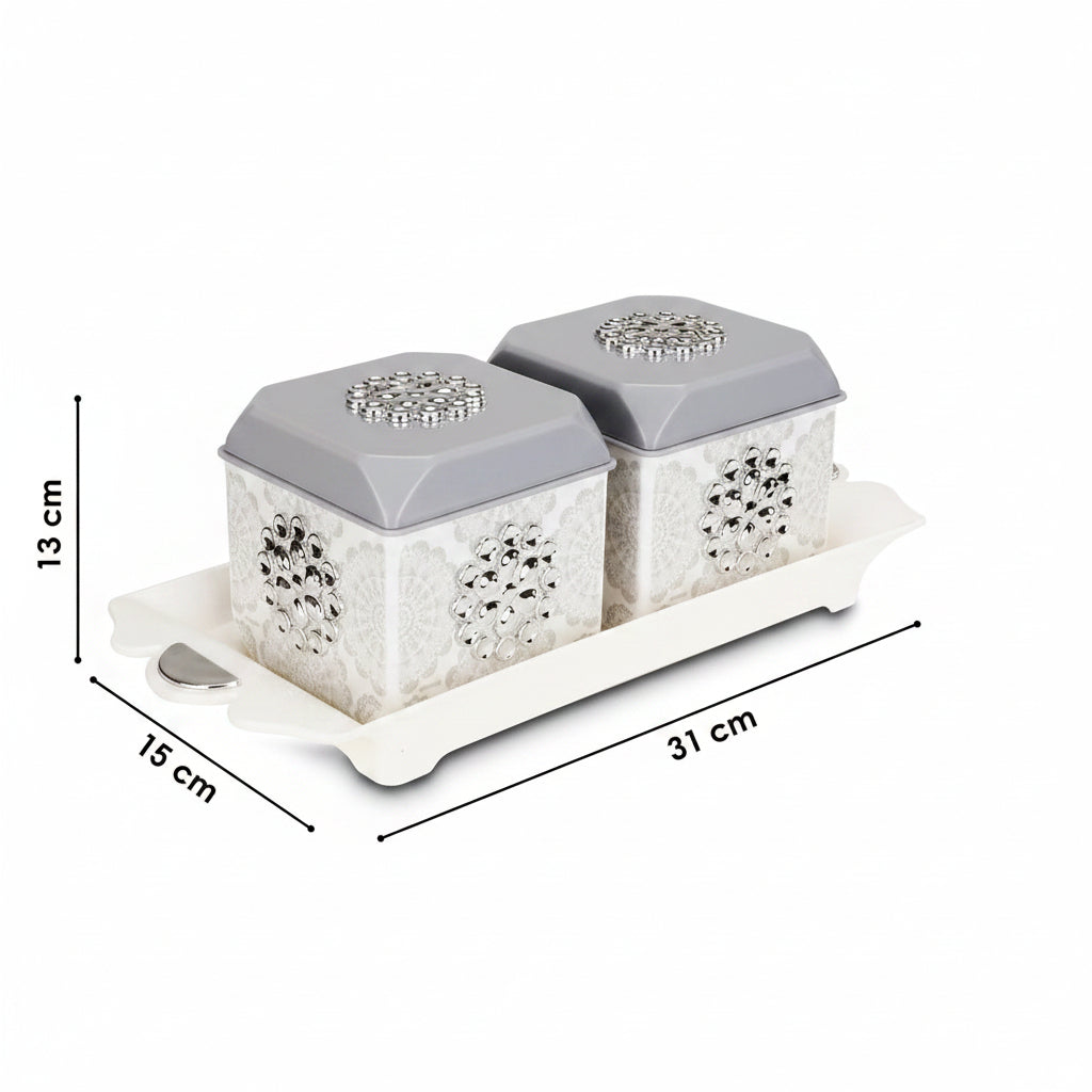 Nayasa Florentine Dry Fruit Container Set of 2 500ml