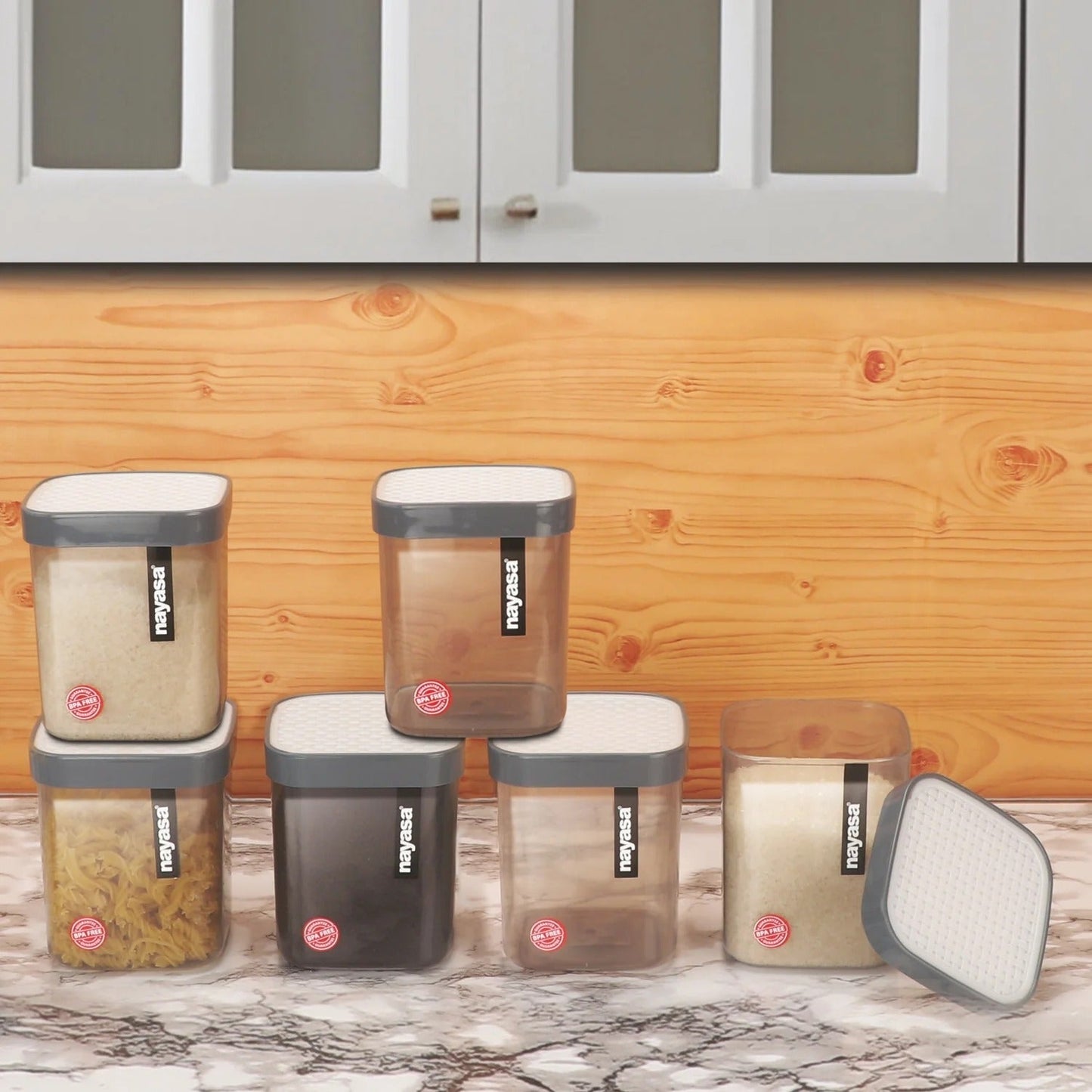 Nayasa Fusion Airtight Stackable Food Storage Container Set of 6 (1000ml)