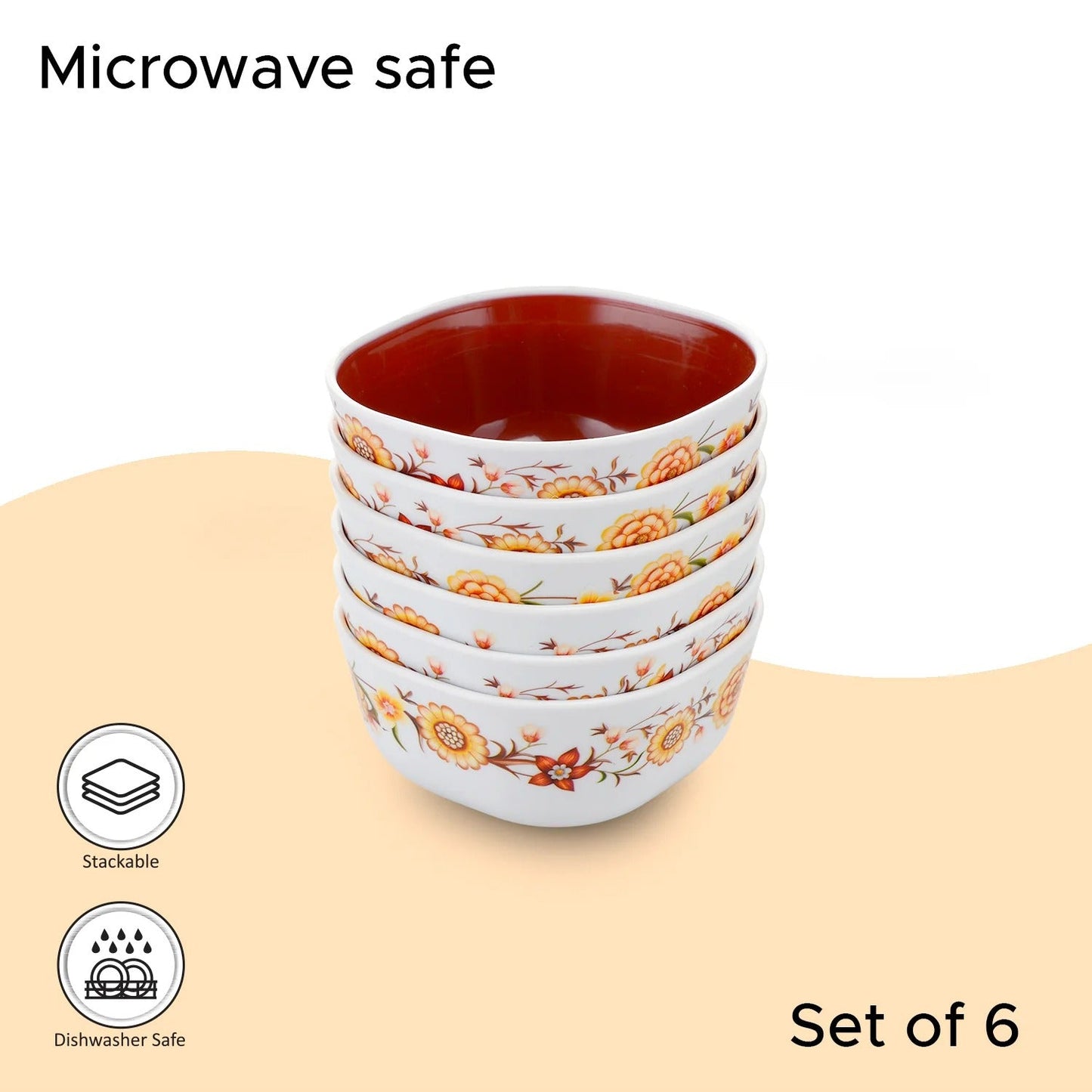 Nayasa Microfresh Square Bowl Deluxe 200ml Set of 6
