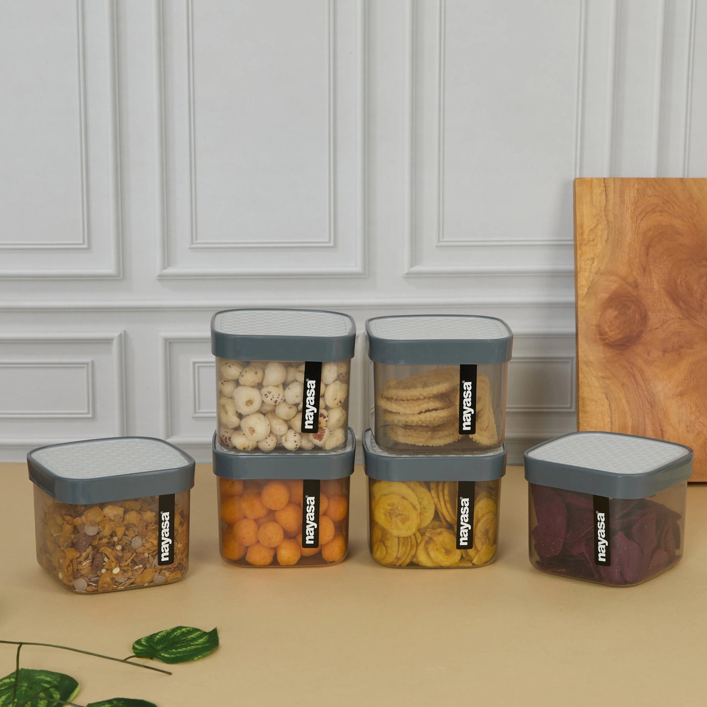 Nayasa Fusion Airtight Stackable Food Storage Container Set of 6 (1000ml)