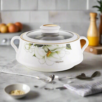 Nayasa Lorenzo Glass Lid Insulated Casserole 1500ml