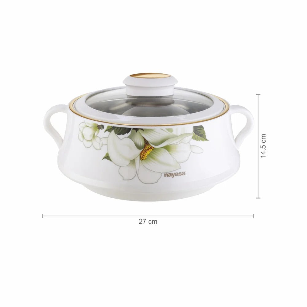 Nayasa Lorenzo Glass Lid Insulated Casserole 1500ml