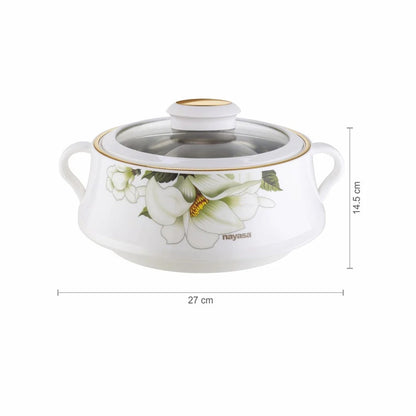 Nayasa Lorenzo Glass Lid Insulated Casserole 1500ml