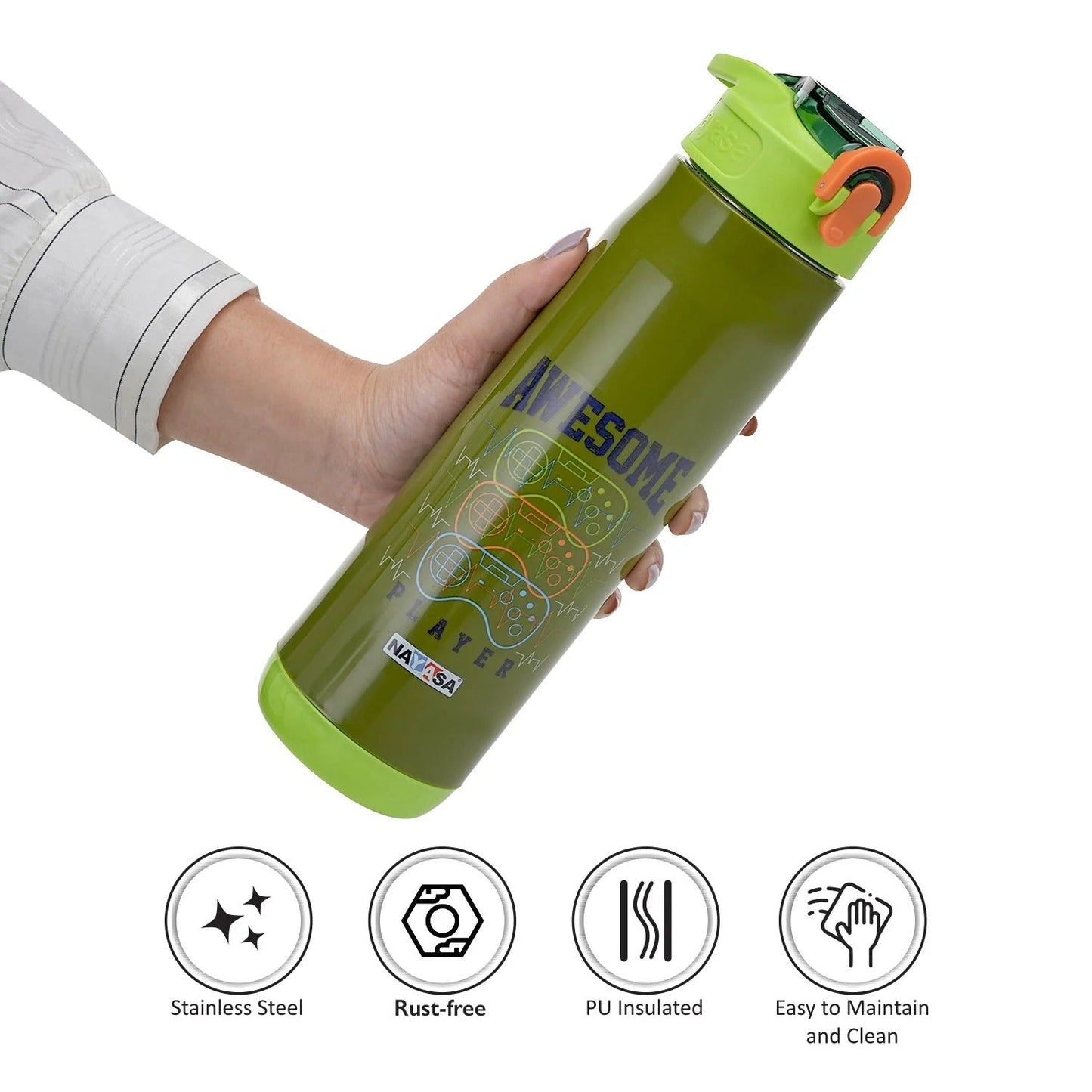 Nayasa Awesome Insulated Inner Steel Water Bottle - 620ml
