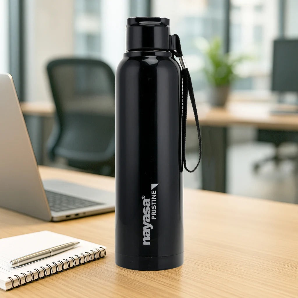 Nayasa Pristine Water Bottle 520ml BPA-Free Plastic with Steel Inner