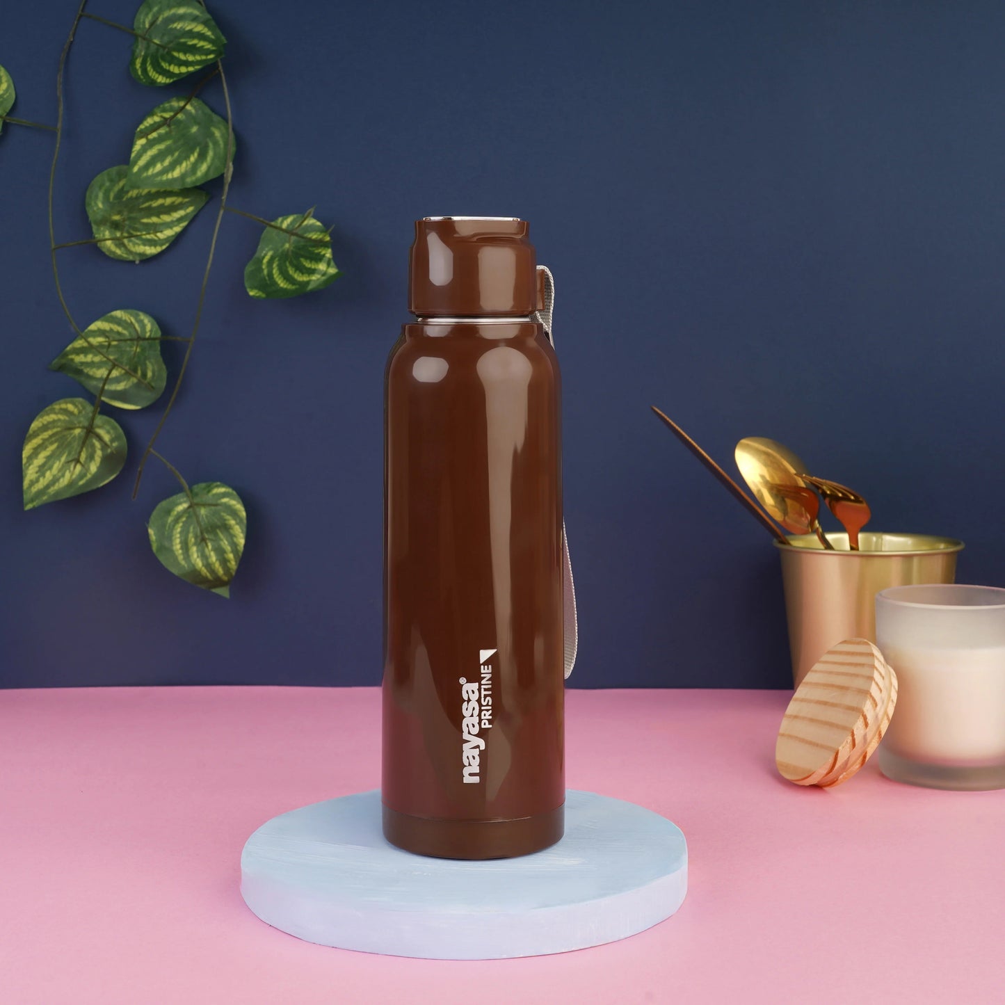 Nayasa Pristine Water Bottle 520ml BPA-Free Plastic with Steel Inner
