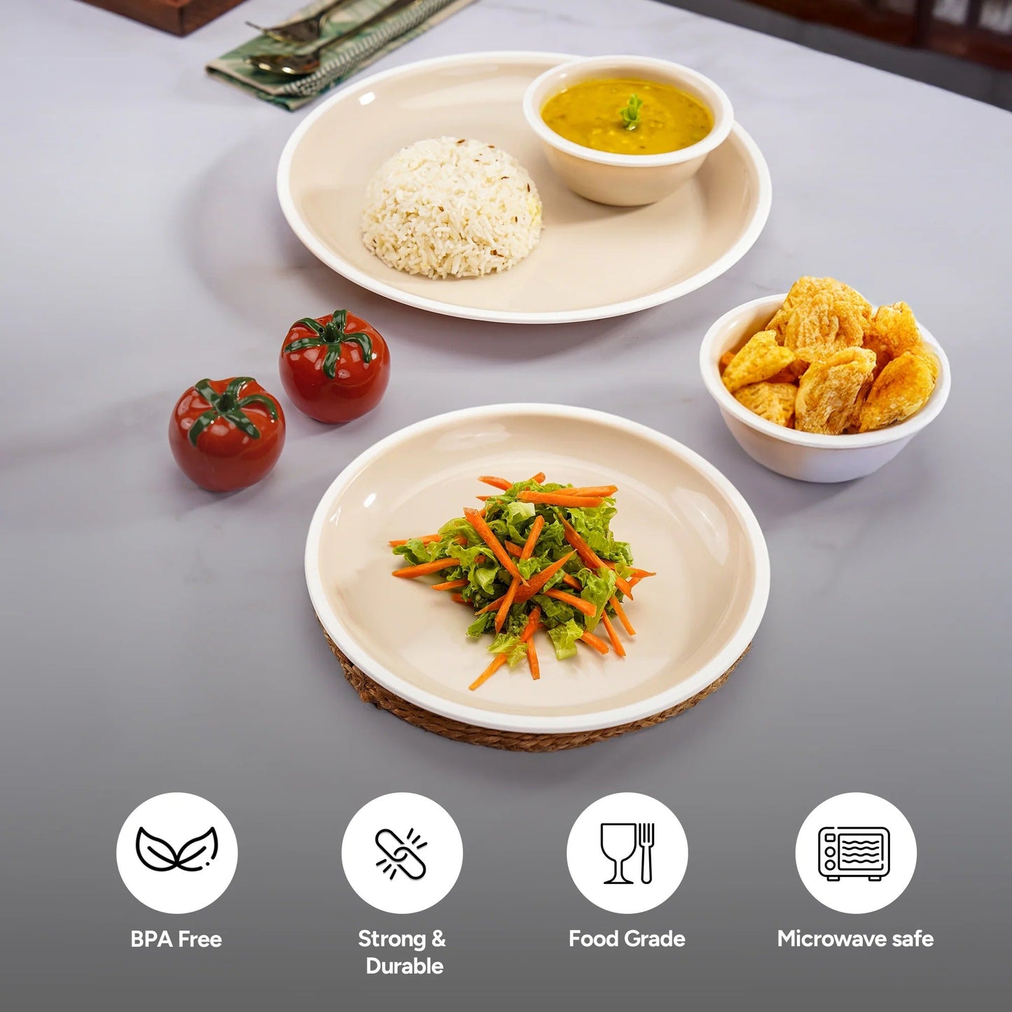 Nayasa Microfresh Round Plastic Half Plate Set of 6