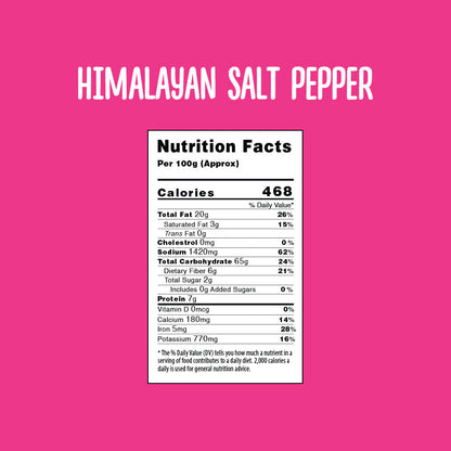 Roasted Himalayan Salt N Pepper Makhana, 62g - Gluten Free | Anti Oxidants | MSG Free | Zero Trans Fat | No added Preservatives and No artificial