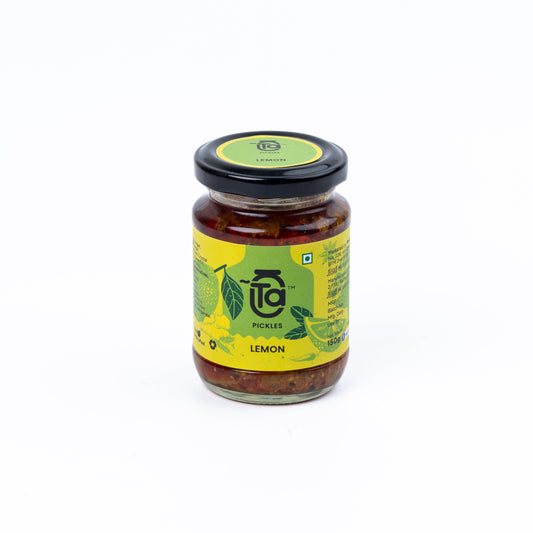 Ta Pickles | Lemon Ginger & Green Chilli Pickle | 150 g | Made with Cold Pressed Oil | Homemade | Traditional Indian Taste | Natural | No Preservatives