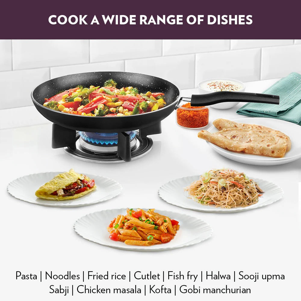 Borosil Hard Anodized Fry Pan with Glass Lid