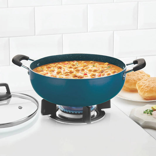 Borosil Pro Chef Non-Stick Kadhai with Lid
