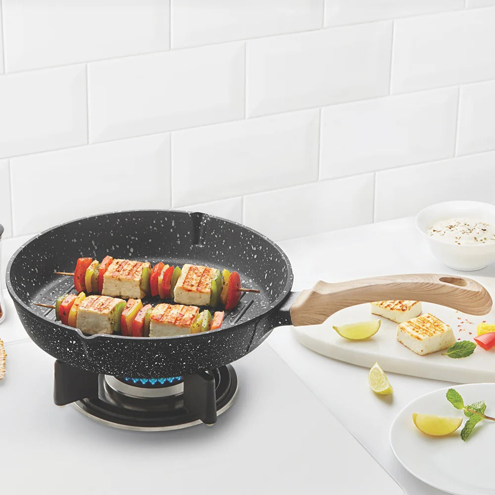 Borosil Vajra Induction Non-Stick Grill Fry Pan 24cm