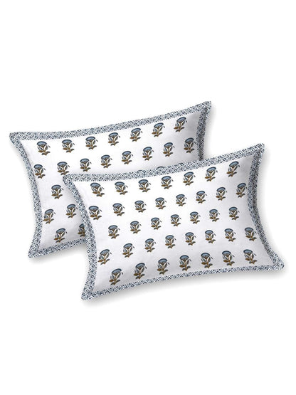 100% Pure Cotton Traditional Printed Bedsheet for Double Bed King Size Bedsheet with 2 Pillow Covers