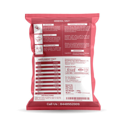 NutroActive MineralSalt Low Sodium Himalayan Rock Pink Salt Extra Fine Grain 200g