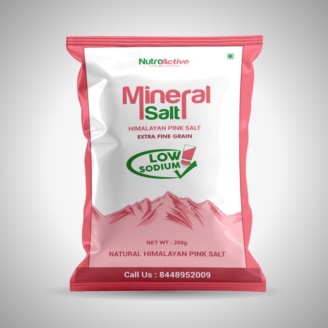 NutroActive MineralSalt Low Sodium Himalayan Rock Pink Salt Extra Fine Grain 200g