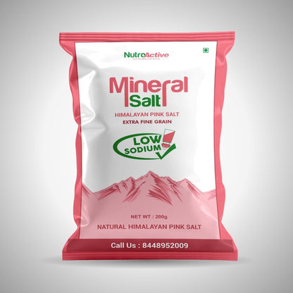 NutroActive MineralSalt Low Sodium Himalayan Rock Pink Salt Extra Fine Grain 200g