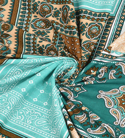 100% Pure Cotton Traditional Printed Bedsheet for Double Bed King Size Bedsheet with 2 Pillow Covers