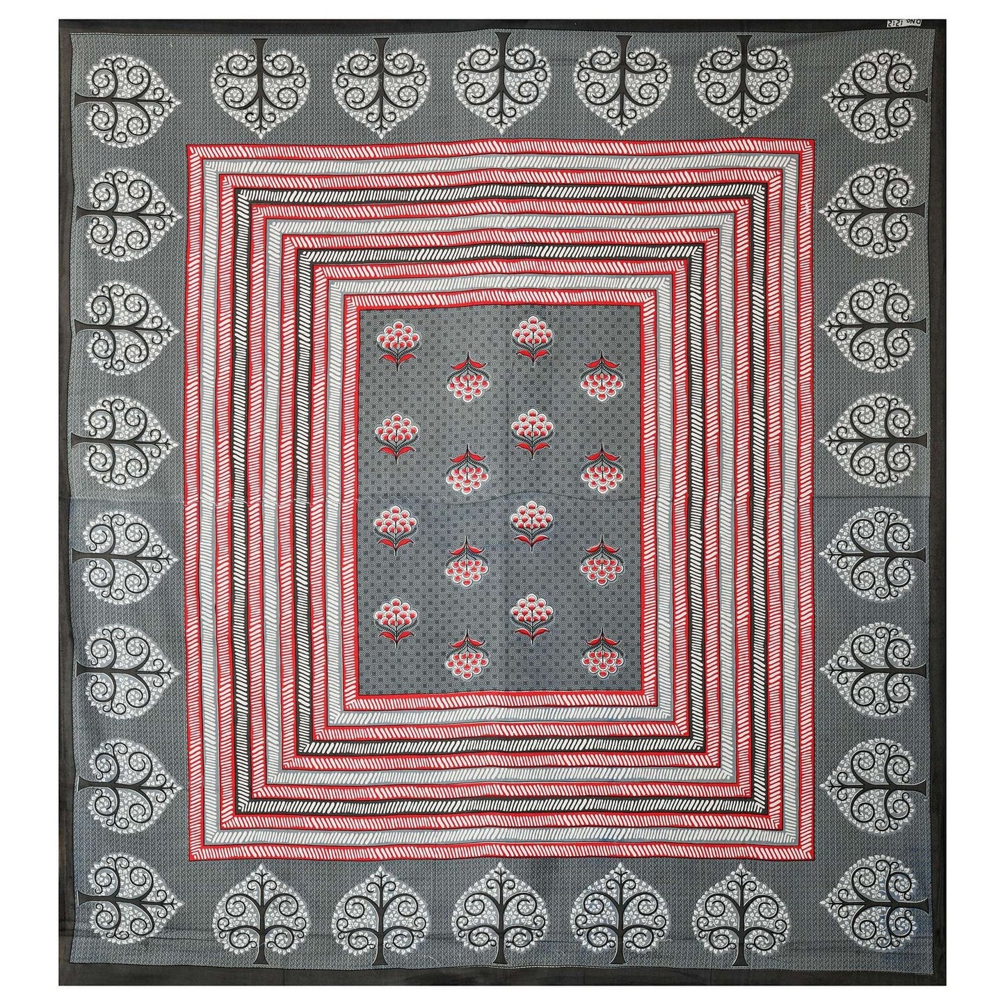 100% Pure Cotton Traditional Printed Bedsheet for Double Bed King Size Bedsheet with 2 Pillow Covers