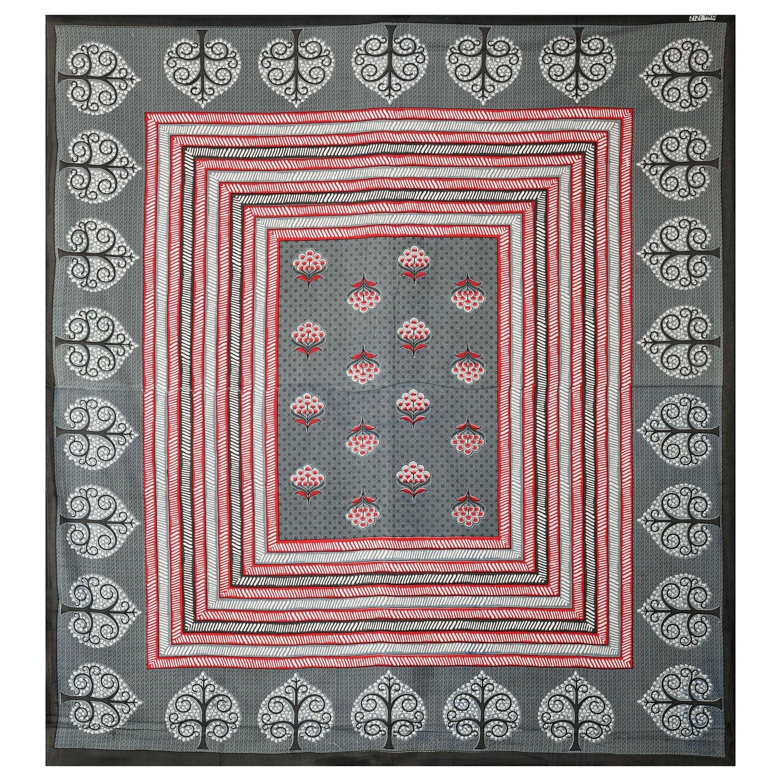 100% Pure Cotton Traditional Printed Bedsheet for Double Bed King Size Bedsheet with 2 Pillow Covers