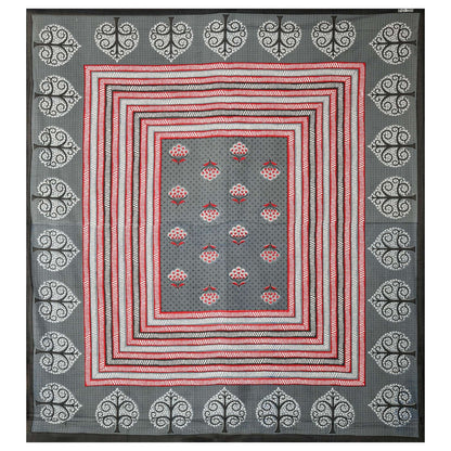 100% Pure Cotton Traditional Printed Bedsheet for Double Bed King Size Bedsheet with 2 Pillow Covers