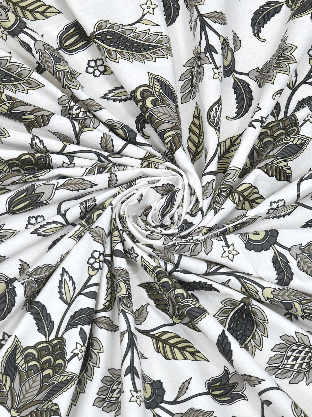 100% Pure Cotton Traditional Printed Bedsheet for Double Bed King Size Bedsheet with 2 Pillow Covers