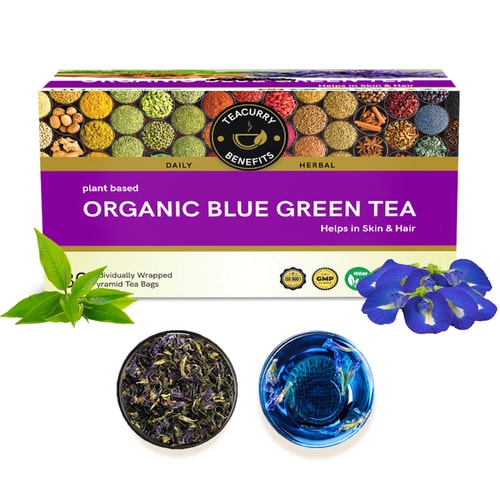 Organic Blue Green Tea – Premium Butterfly Pea Green Tea for Detox, Weight, Skin Health, & Cognitive Support