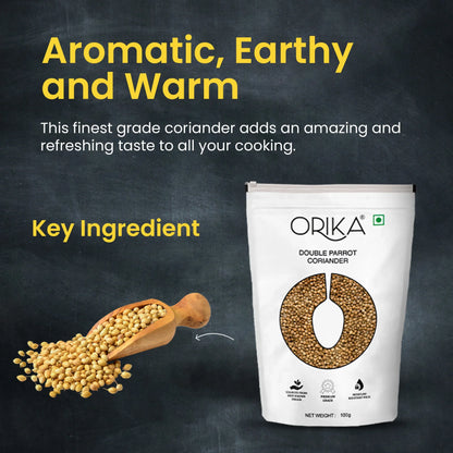 Orika's 'Double Parrot' Coriander Whole, 100g