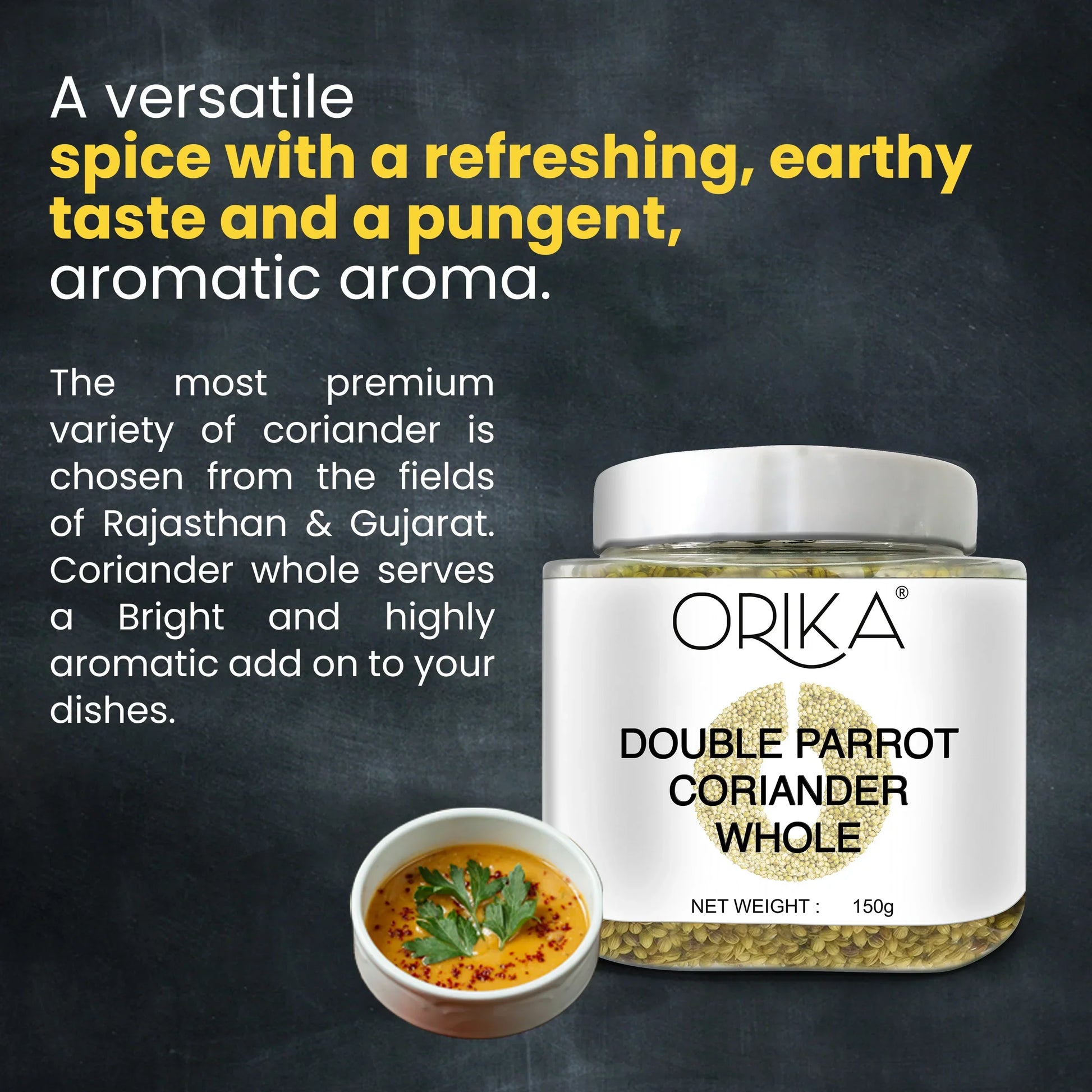 Orika Double Parrot Coriander Whole, 150gm