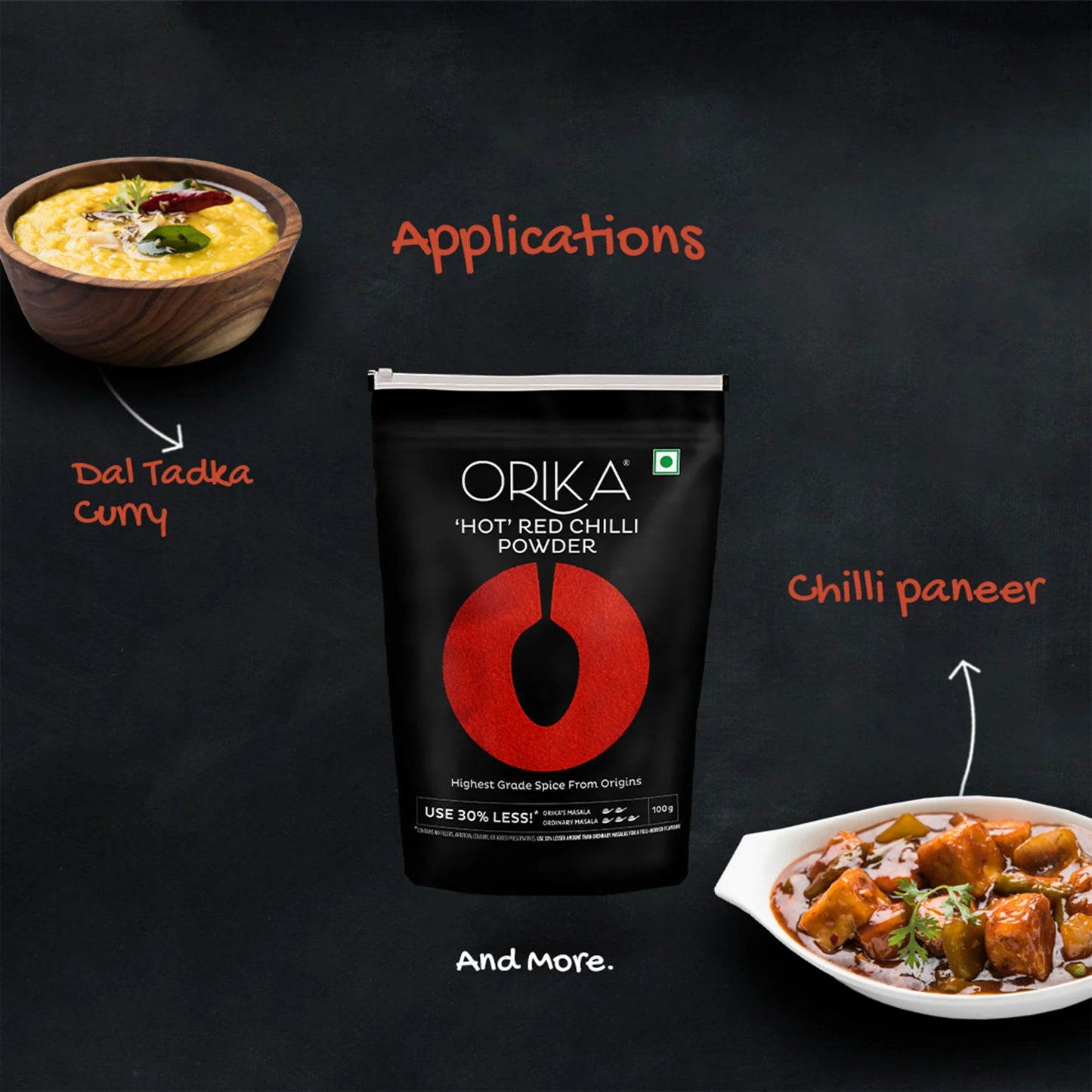 Orika Hot Red Chilli Powder (100 gm, 200gm, 500gm)