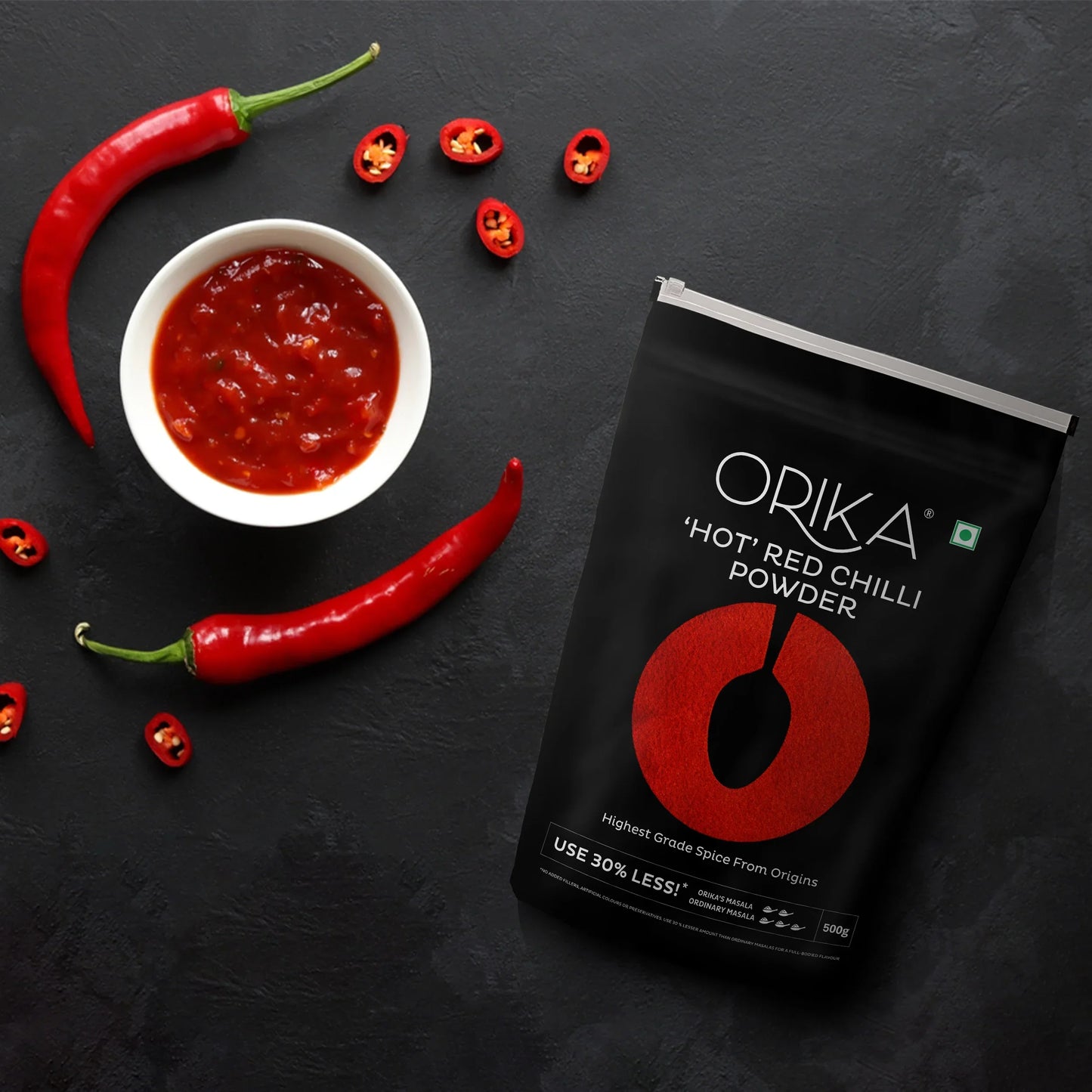 Orika Hot Red Chilli Powder (100 gm, 200gm, 500gm)