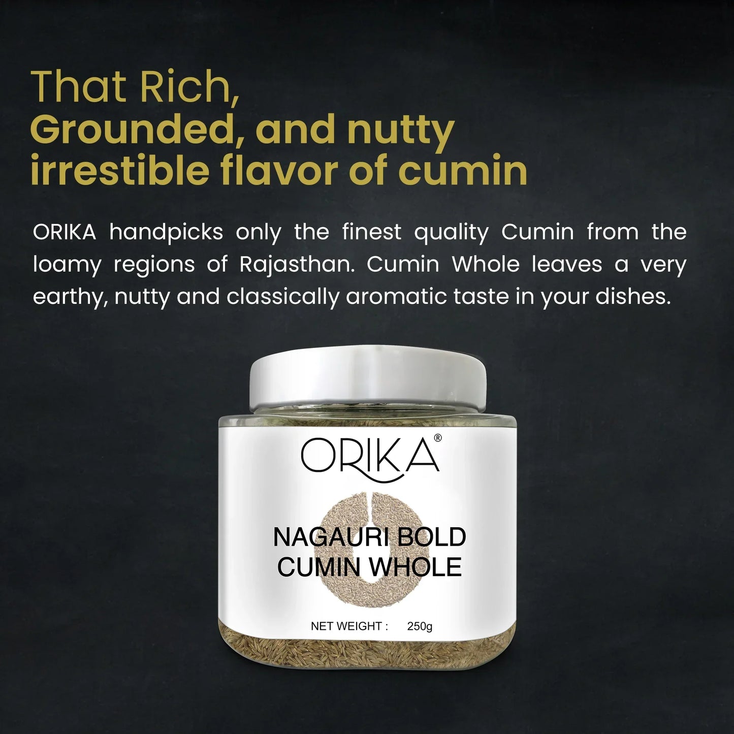 Orika Nagauri Bold Cumin Whole Combo, Pack of 2, 250gm/each