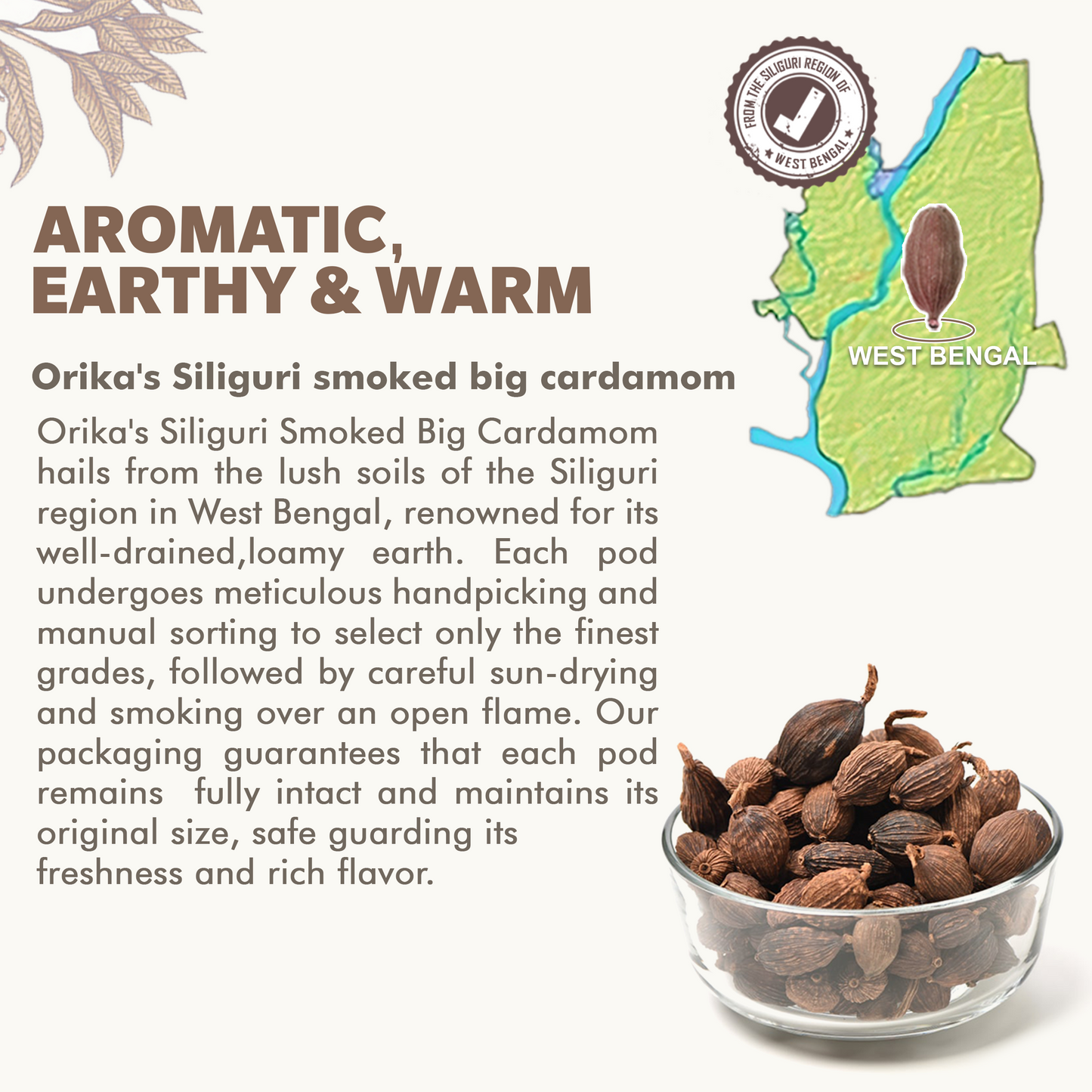 Orika's Siliguri Smoked Big Cardamom,75g